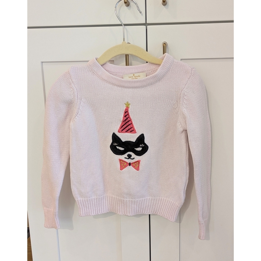 Kate Spade Pink Cat Party Sweater
